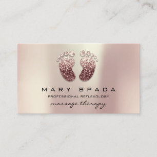 Massage-Therapiereflexology-Fuß-rosa Rosen-Gold Visitenkarte