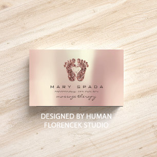 Massage-Therapiereflexology-Füße Reiki Rose Glitte Visitenkarte