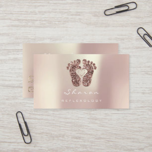 Massage-Therapiereflexology-Kupfer-GoldGlitzer Visitenkarte