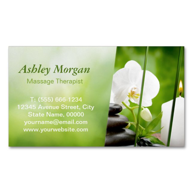 Massage Therapist Meditation Zen Wellness-Center S Magnetische Visitenkarte (Vorderseite)