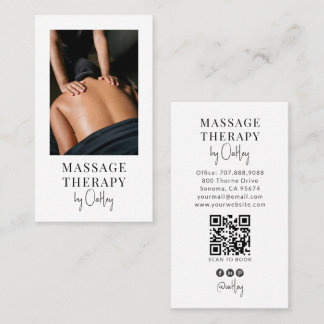 Massage Therapist QR Code Photo Visitenkarte