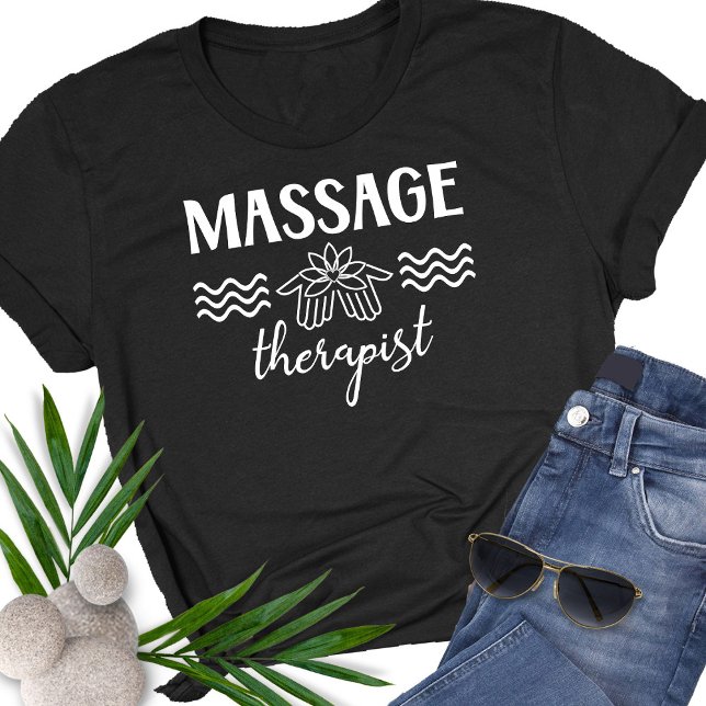 Massage Therapist Salon Klinik Lotus Hände T-Shirt (Von Creator hochgeladen)