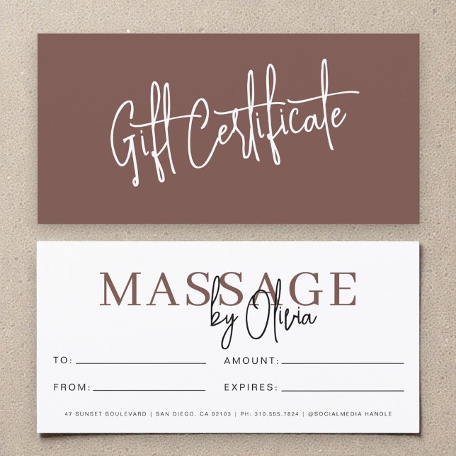 Massage Therapist Terracotta Gift Certificates (Von Creator hochgeladen)