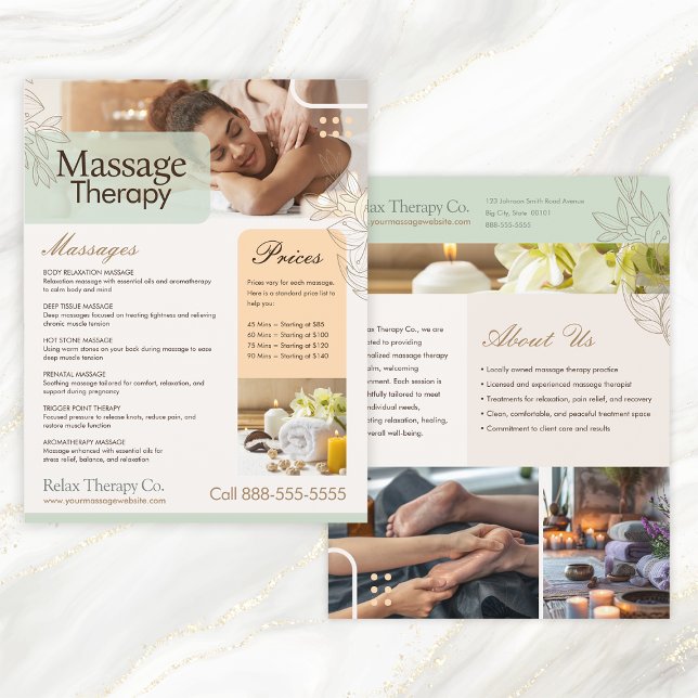 Massage Therapy Flyer Template (Von Creator hochgeladen)