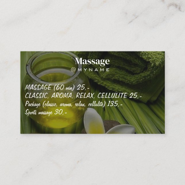 Massage Therapy Heilung Hände Botanische Gesundhei Visitenkarte (Vorderseite)