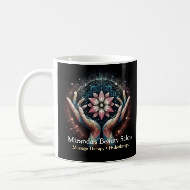 Massage Therapy Heilung Hände Energie Wellness-Cen Kaffeetasse (Links)
