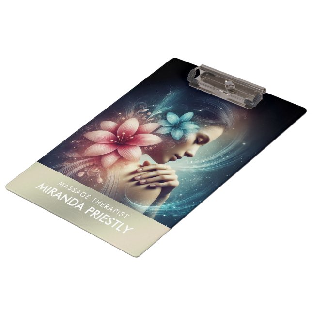 Massage Therapy Heilung Hände Energie Wellness-Cen Klemmbrett (Schrägansicht)