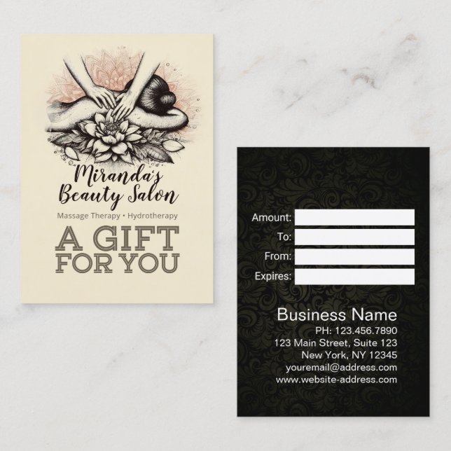 Massage Therapy Heilung Hände Energie Wellness-Cen Rabattkarte (Vorne/Hinten)