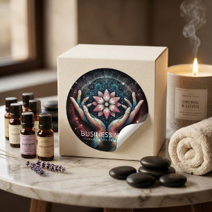 Massage Therapy Heilung Hände Energie Wellness-Cen Runder Aufkleber