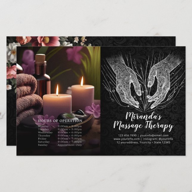 Massage Therapy Heilung Hände Preis Bifold Flyer (Vorne/Hinten)