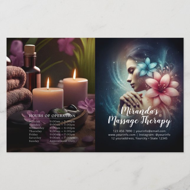 Massage Therapy Heilung Hände Preis Bifold Flyer (Vorderseite)