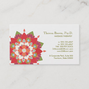 Massage Therapy Red Lotus Ernennungskarte Terminkarte