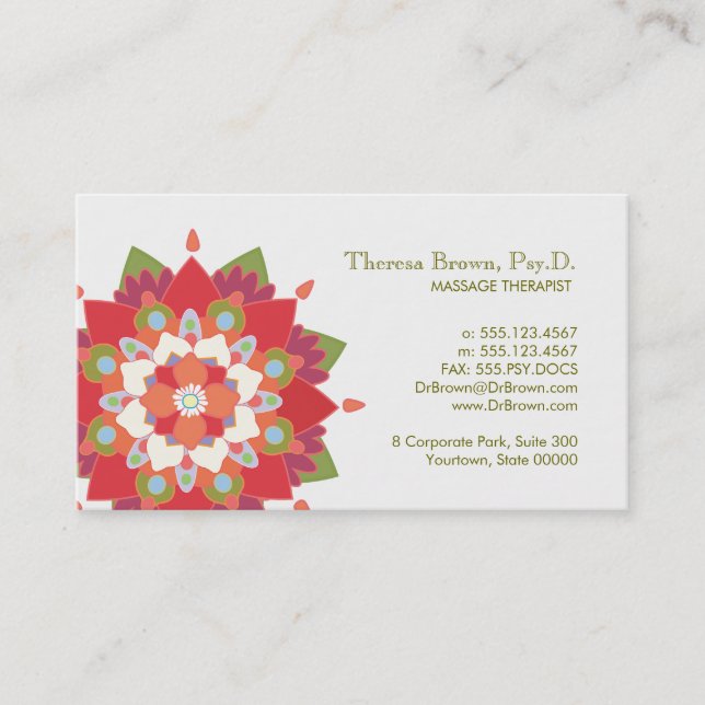 Massage Therapy Red Lotus Ernennungskarte Terminkarte (Vorderseite)