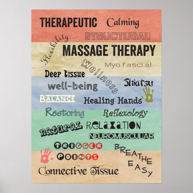 Massage Therapy Words Poster (Vorne)
