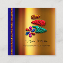 Massage Wellness-Center Wellness Floral Stone Logo Terminkarte