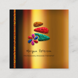 Massage Wellness-Center Wellness Floral Stone Logo Terminkarte