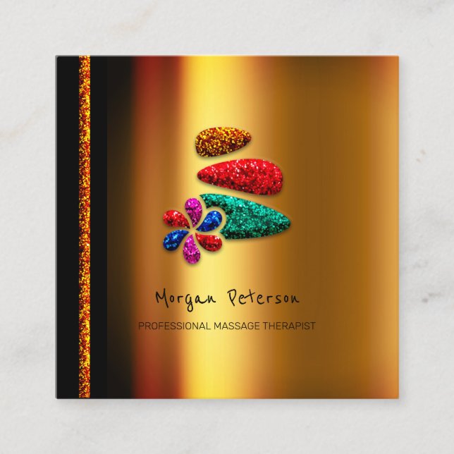 Massage Wellness-Center Wellness Floral Stone Logo Terminkarte (Vorderseite)