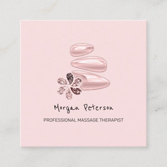 Massage Wellness-Center Wellness Pink Logo Platz Terminkarte (Vorderseite)