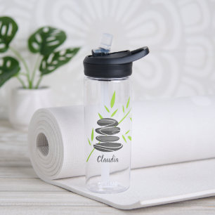 Massagesteine und Bambusdruck individuell zen Trinkflasche