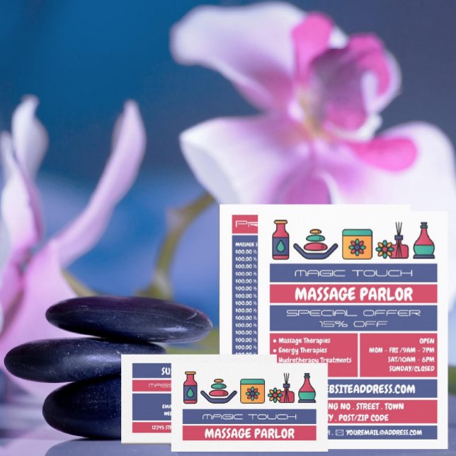 Massagesymbole, Massagetherapeut Visitenkarte (Von Creator hochgeladen)