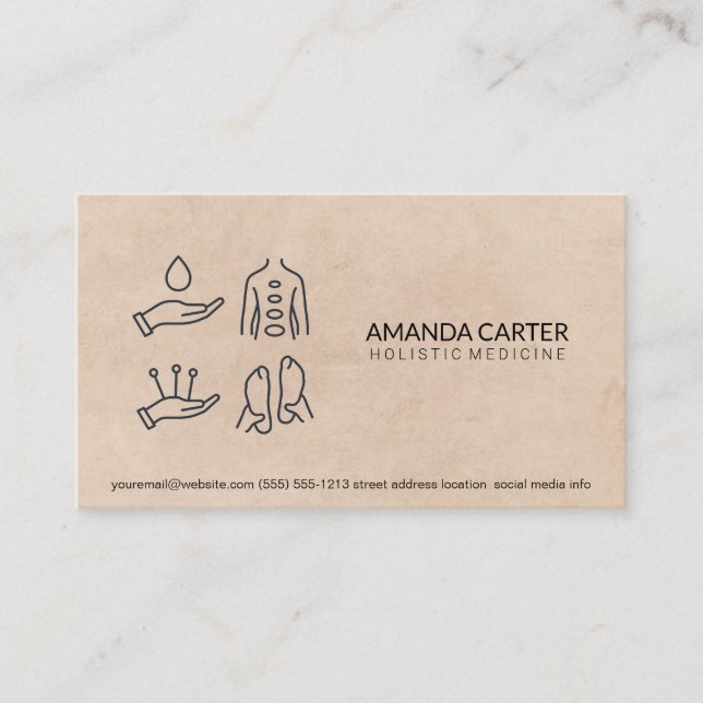 Massagetherapeut | Akupunktur Visitenkarte (Vorderseite)
