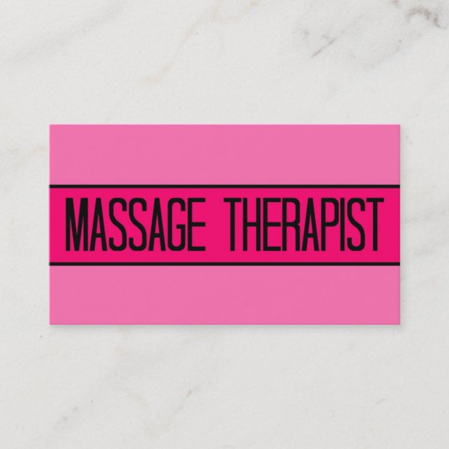 Massagetherapeut Baby und Hot-Pink-Visitenkarte Visitenkarte (Vorderseite)