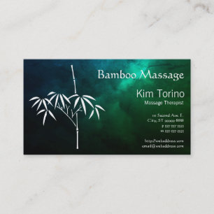 Massagetherapeut Bamboo Dunkle Wolken Termin Visitenkarte