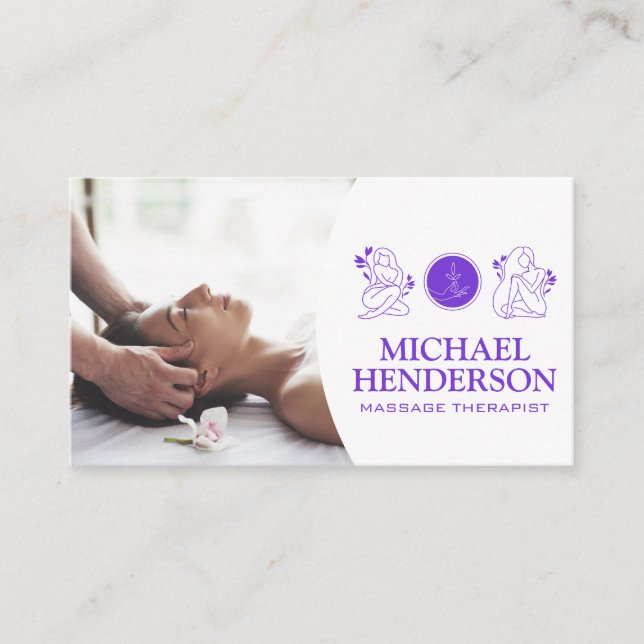 Massagetherapeut | Beauty Health Logo Visitenkarte (Vorderseite)