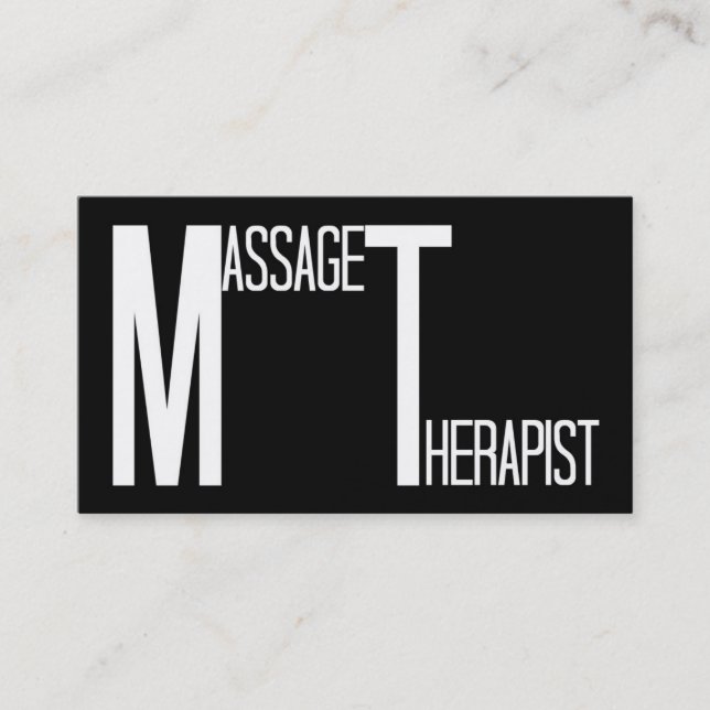 Massagetherapeut Black Simple Business Card Visitenkarte (Vorderseite)