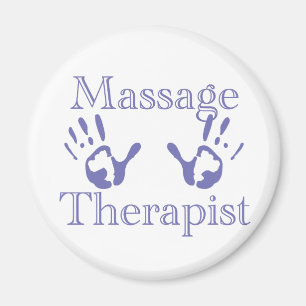 Massagetherapeut: Blauer Handdruck Magnet