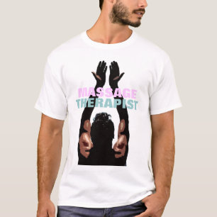 Massagetherapeut, der oben erreicht T-Shirt