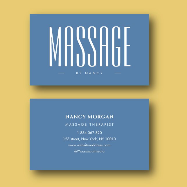 Massagetherapeut Dusty Blue  Visitenkarte (Von Creator hochgeladen)