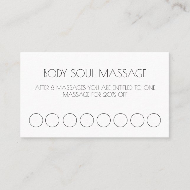 Massagetherapeut: Flachloyalty Card Treuekarte (Vorderseite)