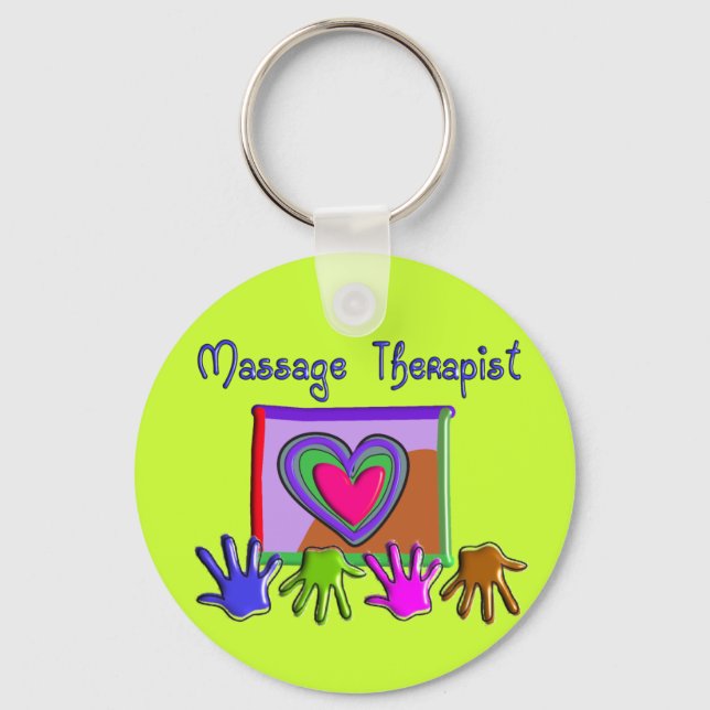 Massagetherapeut Funky Künstlerisch Design Geschen Schlüsselanhänger (Vorderseite)