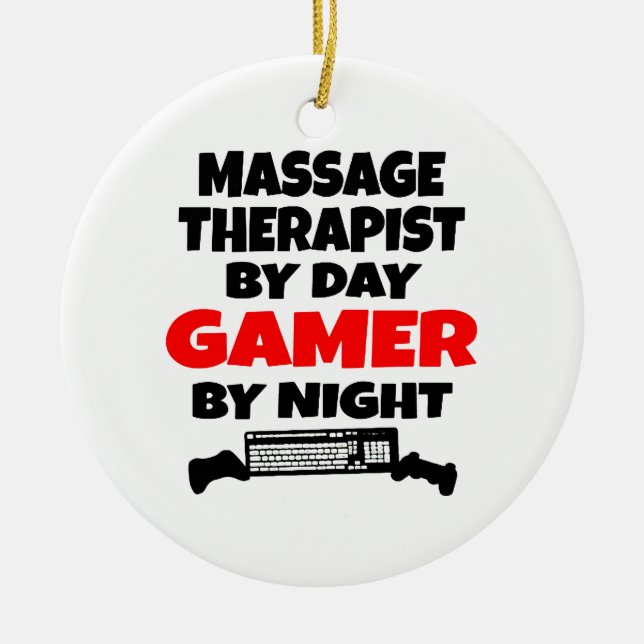 Massagetherapeut Gamer Keramik Ornament (Vorne)
