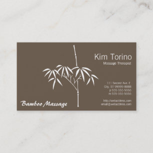 Massagetherapeut Garten Bamboo Visitenkarte