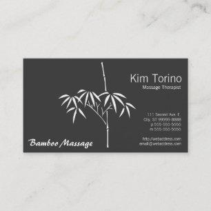 Massagetherapeut Garten Bamboo Visitenkarte