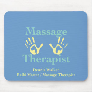 Massagetherapeut: Gelbe Handdrucke Mousepad