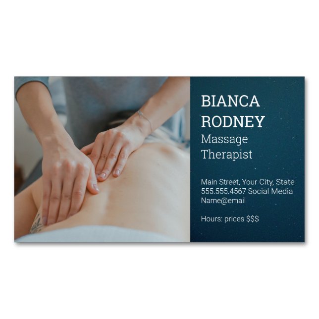 Massagetherapeut | Gesundheit und Wellness Magnetische Visitenkarte (Vorderseite)