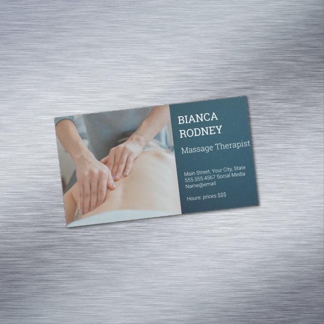 Massagetherapeut | Gesundheit und Wellness Magnetische Visitenkarte (Beispiel)