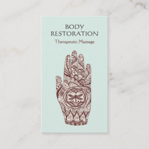 Massagetherapeut Henna Dragonfly Tattoo Hand 2 Visitenkarte