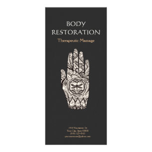 Massagetherapeut Henna Dragonfly Tattoo Hand 4 Werbekarte
