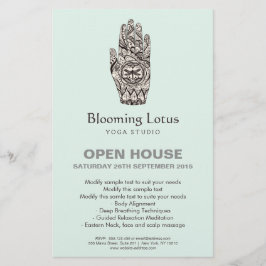 Massagetherapeut Henna Dragonfly Tattoo Hand Flyer