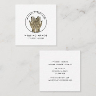 Massagetherapeut Körperarbeit Mehndi Henna Quadrat Quadratische Visitenkarte