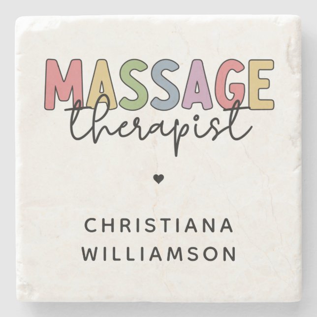 Massagetherapeut | Massagetherapeutika Geschenke Steinuntersetzer (Vorderseite)