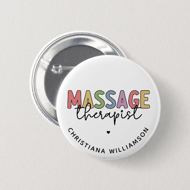 Massagetherapeut | Massagetherapie - Geschenk Button (Vorne & Hinten)