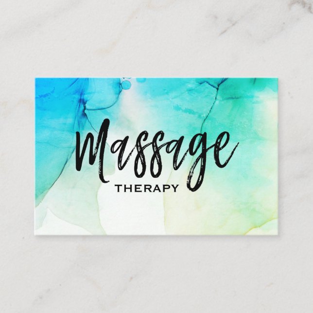 *~* Massagetherapeut - Massagetherapie Wasserfarbe Visitenkarte (Vorderseite)