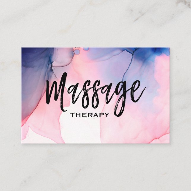 *~* Massagetherapeut * Massagetherapie Wasserfarbe Visitenkarte (Vorderseite)