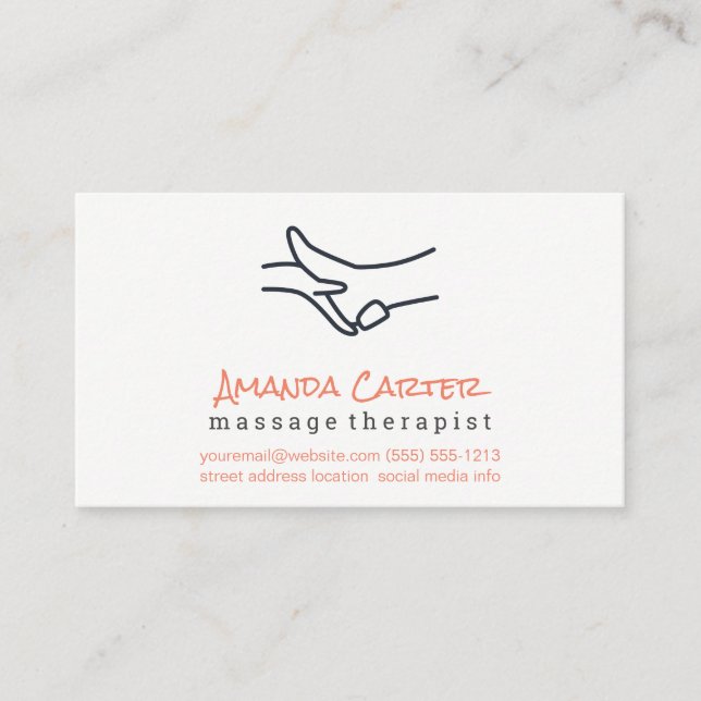 Massagetherapeut | Physiotherapeut Visitenkarte (Vorderseite)
