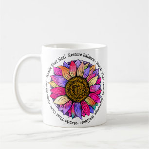 Massagetherapeut, Reiki und Reflexologie Sonnenblu Kaffeetasse